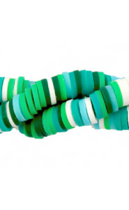 Katsuki beads 4mm Green white mix